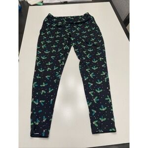 Rocking‎ Around Womens L Leggings Black/Green Holly.           796